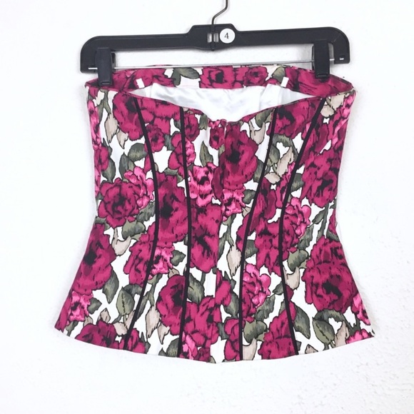 WHBM floral strapless tube top size 2 summer formal White House black market - Picture 3 of 7